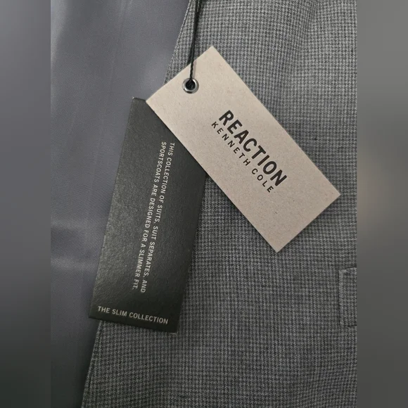 NWT Kenneth Cole Reaction Grey Mens Big and Tall 2 Piece Suit 50L 44W